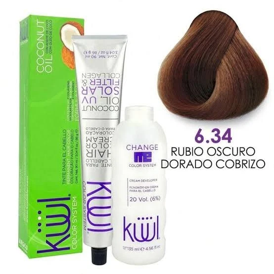 Tinta Kuul Rubio Oscuro Dorado Cobrizo 6,34 90 ml 3,04 fl oz Desarrollador Incluido Foto 1 de 1