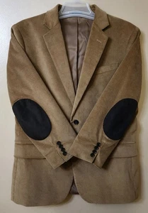 Blazer Stafford velluto a coste toppa gomito uomo 42S marrone elasticizzato cappotto sportivo classico - Foto 1 di 13