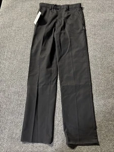 Pantalones para hombre 30x34 negros cintura ajustable frente plano - Imagen 1 de 10
