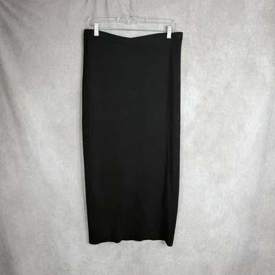 Falda Eileen Fisher Mezcla Seda Midi Tejida Pull On Modesta en Negro Talla M Foto 1 de 4