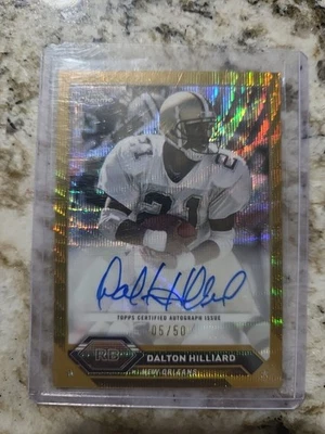 2023- Topps Chrome Autographs Dalton Hilliard #TCA-DHI Gold Wave Refractor /50 - Image 1 of 2