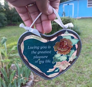 Stained glass heart shape. Loving you is the greatest pleasure of my life. - Picture 1 of 5