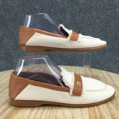 Aerosoles Shoes Womens 9.5 M White Brown Brik Loafers Leather Casual Slip On - Image 1 of 4