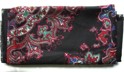De colección Norma Dori 46" Cuadrado Bufanda Mantón Colorido Paisley en Negro con Logo Foto 1 de 4