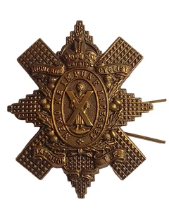 WW1 Highland Cyclist Battalion Territorial Force Cap Badge KC Brass Original - Picture 1 of 10
