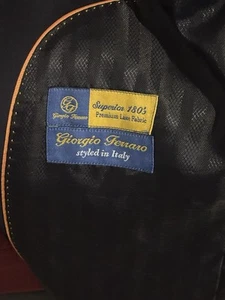 Giorgio Ferraro Men's Navy 2 Piece Suit Superior 180’s Size 42S And 36W Pants - Picture 1 of 5