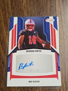 2024 SAGE HIT Brandon Porter Autografi Rosso Auto #A-BP - Foto 1 di 2
