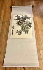 Asian Ink Wash Painting Scroll Signed Boxed - Picture 1 of 3