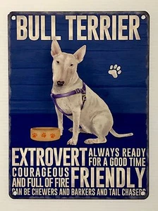 Bull Terrier SML - Tin Metal Wall Sign - Picture 1 of 1