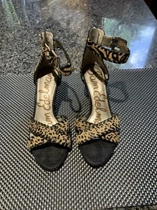 Women’s Sam Edelman Silvia Animal Print Wedge Sandals. Size 7 Med.  Leopard. EUC - Picture 1 of 5