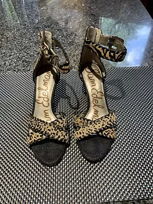 Women’s Sam Edelman Silvia Animal Print Wedge Sandals. Size 7 Med.  Leopard. EUC - Image 1 of 4