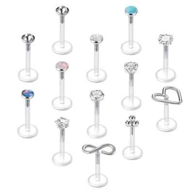 Bioflex Flat Back Stud | Flexible Helix Tragus Earring Hypoallergenic Push In - Image 1 of 4