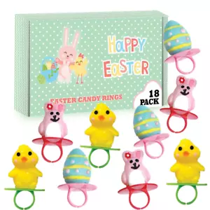 Easter Candy 3D Ring Pops - 18 Individually Wrapped Suckers Bulk Easter Variety - Picture 1 of 4