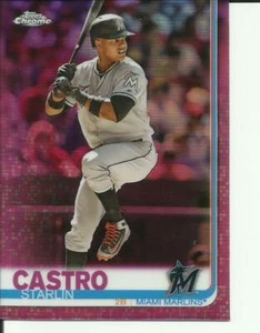 2019 Topps Chrome Pink Refractor Starlin Castro card # 171 Miami Marlins - Picture 1 of 1