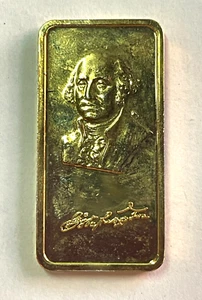 1 Troy oz .999 Silver Art Bar Vintage 1975 George Washington Hamilton Mint - Picture 1 of 2