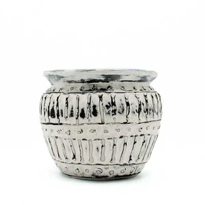 1 X Greek Clay Plant Pot - Cream 12cm - Picture 1 of 2