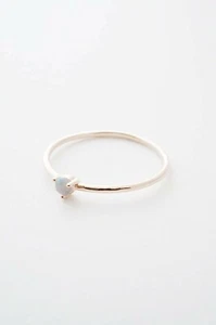 Opal Ring 18K Rose Gold Plates Size 7 October Birthstone Minimalist Jewelry - Picture 1 of 3