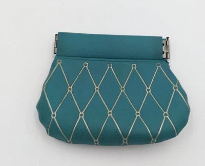 Monedero vintage años 70 azul 4,5" x 3,5" Foto 1 de 4