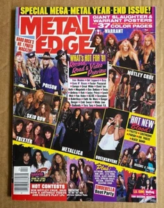 Metal Edge Magazine April 1991 Slaughter/Poison/Warrant/Metallica/Skid Row - Picture 1 of 23