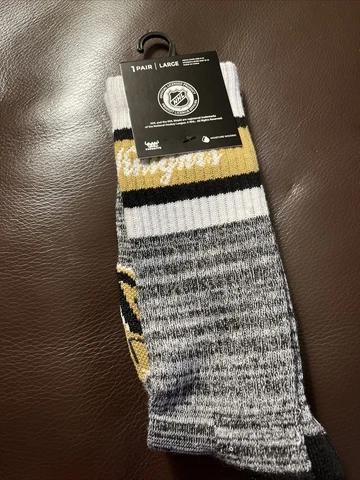 NWT 47 Brand NHL Las Vegas Golden Knights Crew Socks Hockey Size Large Cover