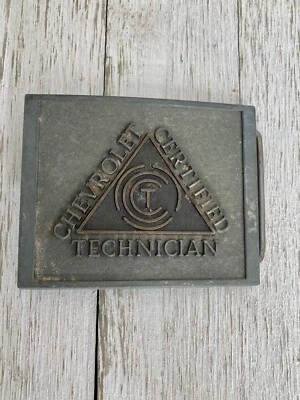 Hebilla de cinturón de técnico certificado Chevrolet vintage RJ Roberts EE. UU. Foto 1 de 4