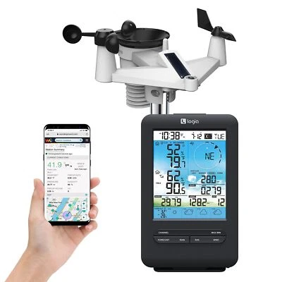 Logia 7-in-1 Wi-fi Weather Station, 4 Day Forecast, Solar Panel & 5.5" Screen - Image 1 of 4