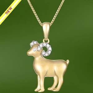 "ARIES" STERNZEICHEN ANHÄNGER CHARM 14K GELBGOLD & DIAMANTEN (137) - Bild 1 von 1