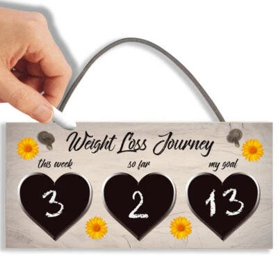 Weight Loss Tracker Chalkboard Hanging Sign Weight Watchers Progress Plaque - Image 1 of 3