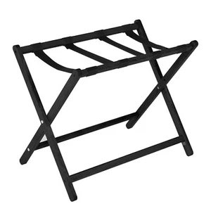 Folding Black Wood Luggage Suitcase Rack Stand for Hotel Storage Holder 18x30" - Picture 1 of 6