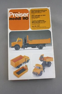 Preiser 1142 modell H0 1/87 Wechselaufbaufahrzeug Meiller MB LA 1924 NOS OVP - Picture 1 of 4