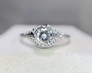 1.00 Ct 14k White Gold Natural Solitaire Diamond Women's Beautiful Wedding Ring - Picture 1 of 8