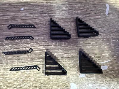 N Scale Stairs and Landing with Railing - Twelve steps 1 inch tall - 4 Units - Image 1 of 4