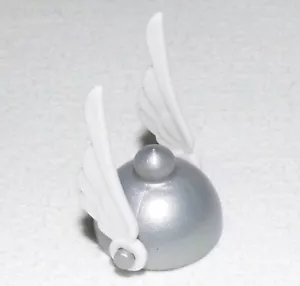 13901, 1x Helm (mit 2 Helm- Flügeln, weiss), Asterix, silber - Bild 1 von 1