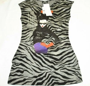 Vestido para mujer Charles of London estampado de cebra desvanecido a gris sin mangas talla pequeña - Imagen 1 de 7