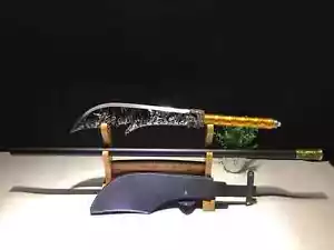 Chinese Guandao Dao Guan Yu Weapon Scimitar Sword Polearm Halberd Spring Steel - Picture 1 of 6