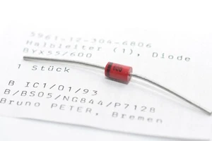4x MIL spec Gleichrichter-Diode Bruno Peter Typ BYX55 / 600, 2 A / 600 V, NOS - Picture 1 of 2