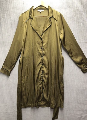 Vestido de satén Current Air para mujer talla grande verde topo negro cinturón Foto 1 de 4