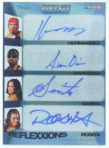 SARITA ROSITA HERNANDEZ & ANAQUARIA "QUAD AUTOGRAPH CARD /25" TNA REFLEXXIONS - Image 1 of 1
