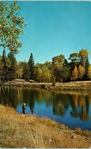 Tarjeta postal casi nueva del lago Conjilon cerca de Santa Fe Nuevo México pesca vista panorámica - Imagen 1 de 2