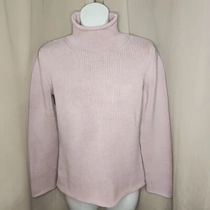 Sweater Eddie Bauer Women's Sz M Pink Turtle Neck Made In Japan Vintage READ - Picture 1 of 7