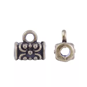 20 Pcs Antique Bronze Alloy Bails Beads Flower Pattern 7x7mm (B0099406) - Picture 1 of 3