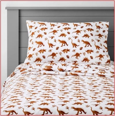 Pillowfort DINOSAURS Cotton Sheet Set - Dinosaur & their Names - FULL 🌟NEW🌟 - Image 1 of 4