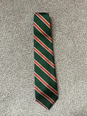 Neck Tie Men BROOKS BROTHERS Makers Green/Orange British Woven Silk Made In USA - Image 1 of 3