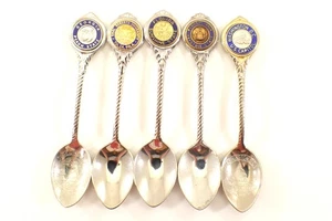 Collectible Souvenir Spoons Twisted Shafts Set of 5 FL PA DC GA ORU Vintage USA - Picture 1 of 17