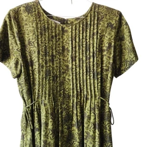 Maxi abito vintage Sarah Elizabeth Cottagecore verde fantasia 16 manica corta - Foto 1 di 7