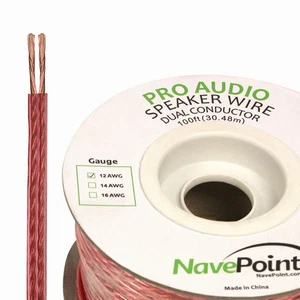 12/2 SPEAKER CABLE 100FT 12AWG GAUGE WIRE CL2 IN WALL BULK 2 CONDUCTOR AUDIO NEW - Bild 1 von 2