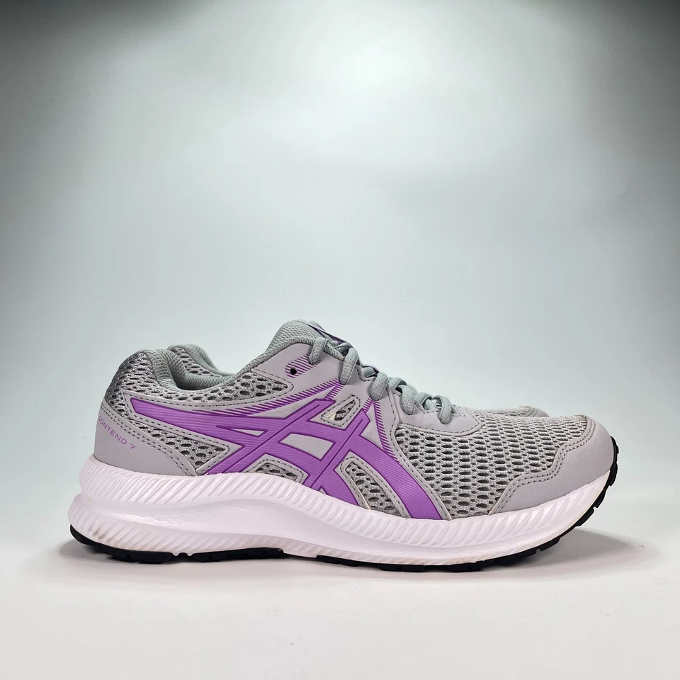 ASICS Contend 7 серый фиолетовый кроссовки 1014A192 молодежный размер 6,5 - Изображение 1 из 4