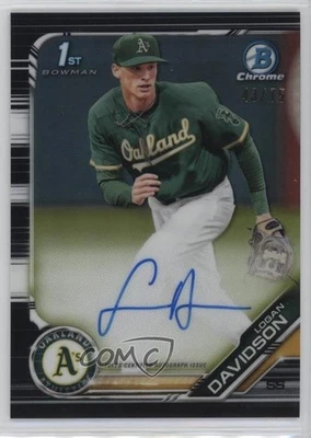2019 Bowman Draft Chrome Pick Black Refractor /75 Logan Davidson #CDA-LD Auto - Image 1 of 2