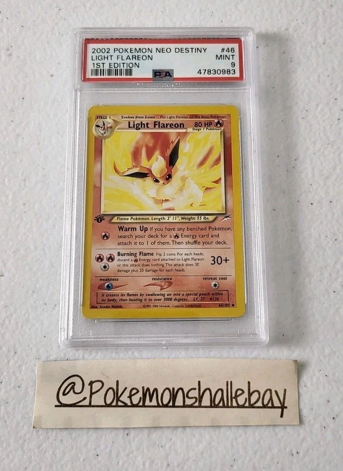 Light Flareon 1st Edition 46/105 - Neo Destiny *PSA 9 - MINT* Pokemon Card - Image 1 of 4