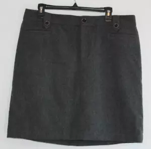 Eddie Bauer Skirt Women Size 14 Gray Wool Blend Lined/ Pockets NWT Winter Warm - Picture 1 of 5